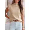 image:imageArachampCloz Womens Wool Blend Mock Neck Business Casual Sleeveless Turtleneck Sweater Vest 2026Khaki