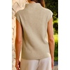 image:imageArachampCloz Womens Wool Blend Mock Neck Business Casual Sleeveless Turtleneck Sweater Vest 2026Khaki