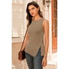 image:imageArachampCloz Womens Wool Blend SideButton Slit Summer Casual Trendy Sweater Tanks 2026Camel