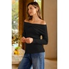 image:imageArachampCloz Womens Wool Blend Slim Fit Off The Shoulder Fall Sweater 2025Black