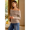 image:imageArachampCloz Womens Wool Blend Slim Fit Off The Shoulder Fall Sweater 2025Khaki