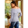 image:imageArachampCloz Womens Wool Blend Slim Fit Off The Shoulder Fall Sweater 2025Light Gray