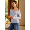 image:imageArachampCloz Womens Wool Blend Slim Fit Off The Shoulder Fall Sweater 2025Light Gray