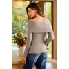 image:imageArachampCloz Womens Wool Blend Slim Fit Off The Shoulder Fall Sweater 2025Oatmeal Coffee