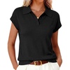 image:imageArachampCloz Womens Wool Blend Cap Sleeves Business Casual Summer Tops Sweater Vest Polo Shirts 2026Black