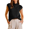 image:imageArachampCloz Womens Wool Blend Mock Neck Business Casual Sleeveless Turtleneck Sweater Vest 2026Black