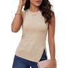 image:imageArachampCloz Womens Wool Blend SideButton Slit Summer Casual Trendy Sweater Tanks 2026Apricot