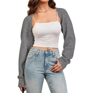 image:imageArachampCloz Womens Wool Blend Bolero Shrug Spring Fashion Cropped Cardigans 2026Grey
