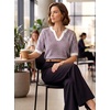 image:imageArachampCloz Womens 100 Cotton Polo V Neck Striped Short Sleeve Summer Casual Pullover Sweaters 2026Dark Red