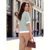 image:imageArachampCloz Womens 100 Cotton Polo V Neck Striped Short Sleeve Summer Casual Pullover Sweaters 2026Green