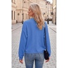 image:imageArachampCloz Womens 100 Cotton Relaxed Fit Sweaters Spring Fall Casual Cozy Tops 2026Blue