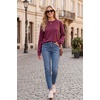 image:imageArachampCloz Womens 100 Cotton Relaxed Fit Sweaters Spring Fall Casual Cozy Tops 2026Burgundy