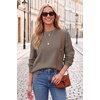 image:imageArachampCloz Womens 100 Cotton Relaxed Fit Sweaters Spring Fall Casual Cozy Tops 2026Dark Coffee