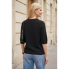 image:imageArachampCloz Womens Cashmere Wool Elbow Sleeve Sweater Relaxed Fit Work Tops Summer 2026Black