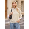 image:imageArachampCloz Womens Cashmere Wool Elbow Sleeve Sweater Relaxed Fit Work Tops Summer 2026Cream