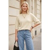 image:imageArachampCloz Womens Cashmere Wool Elbow Sleeve Sweater Relaxed Fit Work Tops Summer 2026Cream