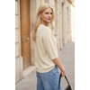 image:imageArachampCloz Womens Cashmere Wool Elbow Sleeve Sweater Relaxed Fit Work Tops Summer 2026Cream