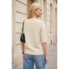 image:imageArachampCloz Womens Cashmere Wool Elbow Sleeve Sweater Relaxed Fit Work Tops Summer 2026Cream