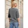 image:imageArachampCloz Womens Cashmere Wool Elbow Sleeve Sweater Relaxed Fit Work Tops Summer 2026Grey