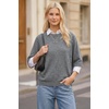 image:imageArachampCloz Womens Cashmere Wool Elbow Sleeve Sweater Relaxed Fit Work Tops Summer 2026Grey