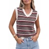 image:imageArachampCloz Womens Wool Blend Knit V Neck Sleeveless Casual Sweater Vest TopWhite