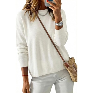 image:imageArachampCloz Womens 100 Cotton Relaxed Fit Sweaters Spring Fall Casual Cozy Tops 2026Beige