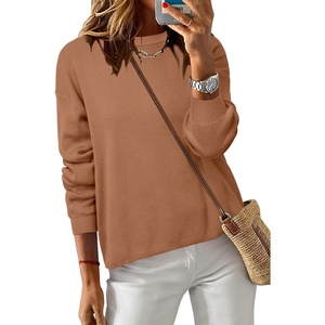 image:imageArachampCloz Womens 100 Cotton Relaxed Fit Sweaters Spring Fall Casual Cozy Tops 2026Caramel