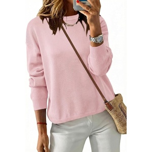 image:imageArachampCloz Womens 100 Cotton Relaxed Fit Sweaters Spring Fall Casual Cozy Tops 2026Light Pink