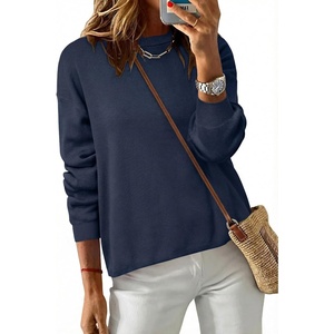 image:imageArachampCloz Womens 100 Cotton Relaxed Fit Sweaters Spring Fall Casual Cozy Tops 2026Navy