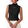 image:imageArachampCloz Womens Wool Blend Slim Fit Soft Turtleneck Business Casual Tank TopsBlack