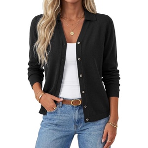 image:imageArachampCloz Womens Wool Blend Collared Neck Business Casual Cardigan 2026Black