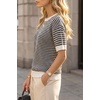 image:imageArachampCloz Womens Classic Knit Striped Summer Work Crewneck Sweater TopsBlack