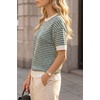image:imageArachampCloz Womens Classic Knit Striped Summer Work Crewneck Sweater TopsGreen