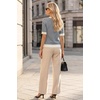 image:imageArachampCloz Womens Classic Knit Striped Summer Work Crewneck Sweater TopsNavy