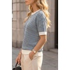image:imageArachampCloz Womens Classic Knit Striped Summer Work Crewneck Sweater TopsNavy