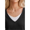 image:imageArachampCloz Womens Wool Blend Patchwork V Neck Casual Sweater TopsBlack