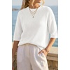 image:imageArachampCloz Womens Summer 100 Cotton Oversized Crochet Tops 34 Length Sleeve Sweater Hollow Out Casual Blouses 2026Beige