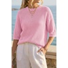 image:imageArachampCloz Womens Summer 100 Cotton Oversized Crochet Tops 34 Length Sleeve Sweater Hollow Out Casual Blouses 2026Light Pink