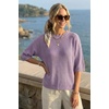 image:imageArachampCloz Womens Summer 100 Cotton Oversized Crochet Tops 34 Length Sleeve Sweater Hollow Out Casual Blouses 2026Purple