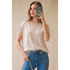 image:imageArachampCloz Womens Wool Blend Short Sleeve Oversized Sweater Work Casual Cap Sleeve Tops Summer 2026Apricot