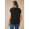 image:imageArachampCloz Womens Wool Blend Short Sleeve Oversized Sweater Work Casual Cap Sleeve Tops Summer 2026Black