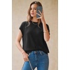 image:imageArachampCloz Womens Wool Blend Short Sleeve Oversized Sweater Work Casual Cap Sleeve Tops Summer 2026Black