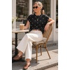 image:imageArachampCloz Womens Wool Blend Short Sleeve Oversized Sweater Work Casual Cap Sleeve Tops Summer 2026Polka Dotblack