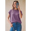 image:imageArachampCloz Womens Wool Blend Short Sleeve Oversized Sweater Work Casual Cap Sleeve Tops Summer 2026Purple