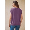 image:imageArachampCloz Womens Wool Blend Short Sleeve Oversized Sweater Work Casual Cap Sleeve Tops Summer 2026Purple