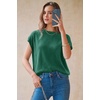 image:imageArachampCloz Womens Wool Blend Short Sleeve Oversized Sweater Work Casual Cap Sleeve Tops Summer 2026Teal