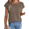 image:imageArachampCloz Womens Cashmere Blend Cap Sleeve Hollow Out Sweater Vest Casual Loose Knit Summer Tops 2026Coffee
