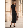image:imageArachampCloz Womens Wool Blend Slim Fit Mock Neck Business Casual Midi Sweater Dressy Dress SummerBlack
