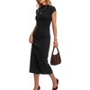 image:imageArachampCloz Womens Wool Blend Slim Fit Mock Neck Business Casual Midi Sweater Dressy Dress SummerBlack