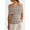 image:imageArachampCloz Womens Convertible Neckline OffShoulder Cowl Neck Slim Fit Tops 2025Camel